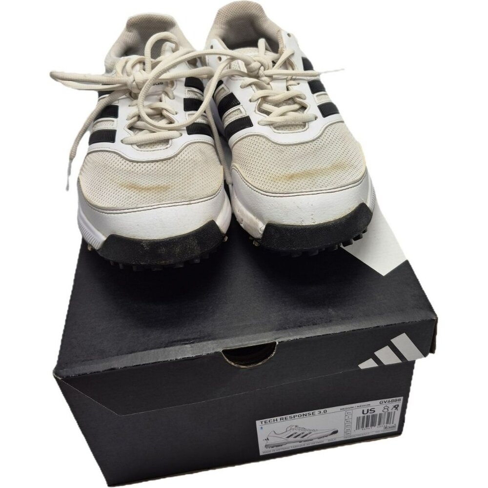 Adidas Tech Response 3.0 Golf Shoes US Men's 8 White & Black Spiked Sole